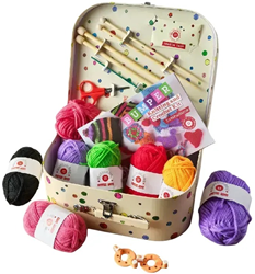 Buttonbag kit tricot et crochet pour enfants - valise jouet créative