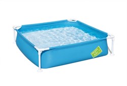 Bestway piscine à armature bassin enfant 122x122x30cm cadre acier bleu