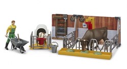 Bruder Bruder bworld Koe- en kalverstal incl.koe en accessoires