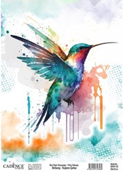 Cadence Reispapier Dekoration 30x42 cm Kolibri Vogel Blumen