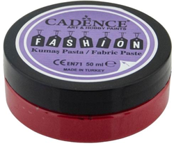 Cadence Textilfarbe Fashion Relief Paste rot 50 ml für Stoffdekoration