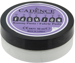 Cadence Textilfarbe Fashion Relief Paste 50 ml weiß für Stoffdekoration
