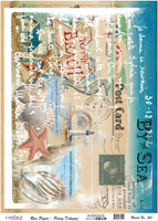 Cadence Decoupage Papier Reispapier 30x42 cm Strand Design Kreativ