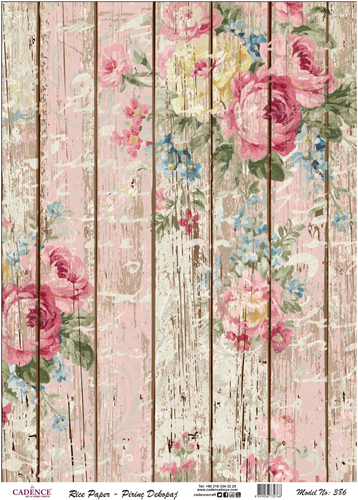 Cadence Decoupage Papier Reispapier 30x42 cm Vintage Holz kreativ