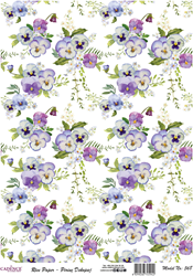 Cadence Decoupage Papier Reispapier 30x42 cm Stiefmütterchen mehrfarbig