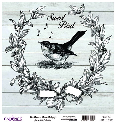 Cadence Reispapier Decoupage Joy of Life 006 30x32 cm Bastelpapier