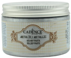 Cadence Textil Metallic Relief Paste 150 ml Silber - kreative Stofffarbe