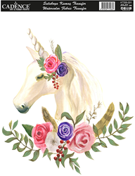 Cadence Textil Transfer Einhorn Aquarell 25x35 cm - kreative Bastelidee