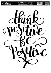 Cadence Textil Transferfolie kreatives Spielzeug 21x30 cm Think Positive