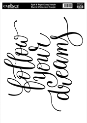 Cadence Textil Transferfolie kreatives Spielzeug 21x30 cm Follow Your Dreams