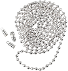 Creativ Company Kugelkette Silber 3 mm 1 Meter DIY Schmuck basteln