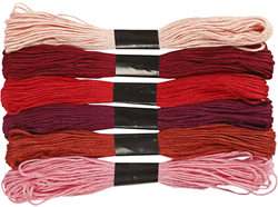 Creativ Company CC Borduurgaren 1 mm Rood 6 stuks