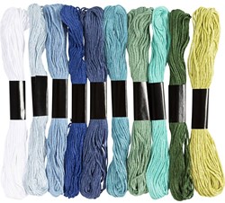 Creativ Company CC Borduurgaren Blauw/groen Harmonie 10 kleuren van elk 8m