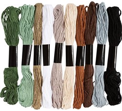 Creativ Company CC Borduurgaren Natuurlijke Kleuren 10 kleuren van elk 8m