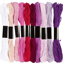 Creativ Company CC Borduurgaren Paars/ Roze Harmonie 10 kleuren van elk 8m