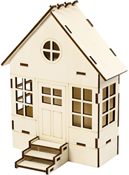 Creativ Company CC DIY Triplex Houten Huis 19x24x12,5 cm