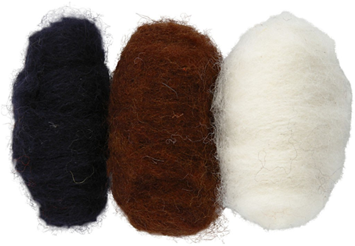 Creativ Company CC Gekaarde Wol Set 3x10gr Natuurlijk