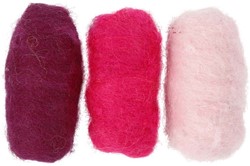 Creativ Company CC Gekaarde Wol Set 3x10gr Roze Harmonie