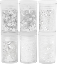 Creativ Company Glitzer- und Pailletten-Set Weiß 6x5 gr Bastelset