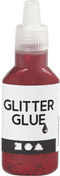Glitterlijm Rood, 25 ml
