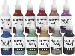 Creativ Company CC Glitzerkleber-Set 12x25 ml