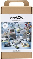 Creativ Company Knetspielzeugset Roboter blau rot grau versilbert