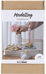Creativ Company coffret loisirs créatifs modelage vases et bougeoirs beige ivoire off white DIY céramique