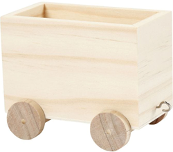 Creativ Company Holzeisenbahnwaggon Dekoration 9,5x6,5x8 cm Spielzeug