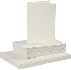 Creativ Company Karten und Umschläge off-white 50 Sets Bastelpapier