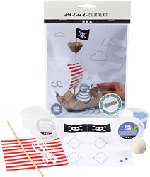 Creativ Company Bastelset Piratenschiff Eierkarton Silk Clay