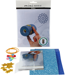 Creativ Company Bastelset Kaleidoskop Toilettenrolle DIY Spielzeug blau