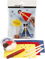 Creativ Company Bastelset Superhelden Eisstiele - Kreativset für Kinder