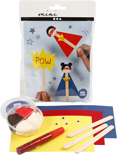 Creativ Company Bastelset Superhelden Eisstiele - Kreativset für Kinder