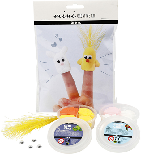 Creativ Company Knetset Mini Creative Kit Fingerpuppen Bastelset