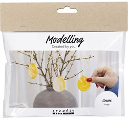 Creativ Company pâte à modeler mini kit loisir œuf couleurs pastel jaune clair