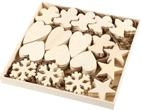 Creativ Company CC-Ornamente für Weihnachten, Größe 9–11 cm, Stärke 4 mm, 90 sortiert, Sperrholz