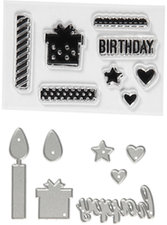 Creativ Company CC Stempel und Stanzformen Geburtstag 1-7 cm