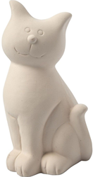 Creativ Company tirelire chat terre cuite blanc 14 cm 8 pièces décoration