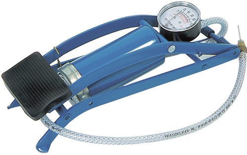 Megaform Fußpumpe mit Manometer für Bälle und Fahrräder - kompakt