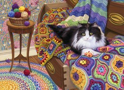 Cobble Hill Puzzle Comfy Cat 1000 Teile Tiere Puzzle