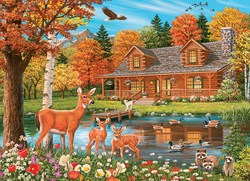 Cobble Hill Puzzle Cottage Pond Familie 350 Teile Tiere