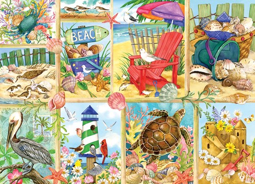 Cobble Hill Puzzle Strand 500 Teile - bunte Erwachsenenpuzzle