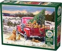 Cobble Hill Puzzle 1000 Teile Family Outing Hunde Weihnachtsmotiv-2