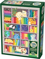 Cobble Hill puzzle animaux chats - Rainbow Cat Quilt 1000 pièces-2