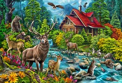 Cobble Hill Puzzle 2000 Teile - Red-roofed Cabin Puzzle