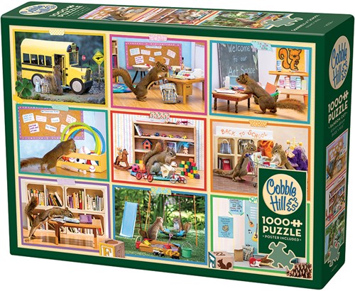 Cobble Hill puzzle 1000 pièces - Écureuils à l'école puzzle cartoon-2