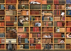 Cobble Hill puzzle chat 1000 pièces - La bibliothèque des chats