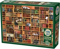 Cobble Hill puzzle chat 1000 pièces - La bibliothèque des chats-2