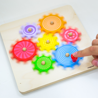 BigJigs puzzle en bois à engrenages jouet éducatif coloré-2