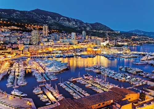 Nathan Puzzle Französische Regionen - Nacht im Hafen von Monaco 1500 Teile